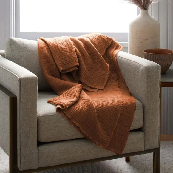 NWT Quince European Linen Box Quilted King Sham Set in Terracotta - Picture 7 of 7